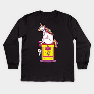 Cute Unicorn poops ice cream - Cute Ice Cream gift idea Kids Long Sleeve T-Shirt